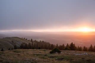 Couché de soleil sur le Mont Tendre