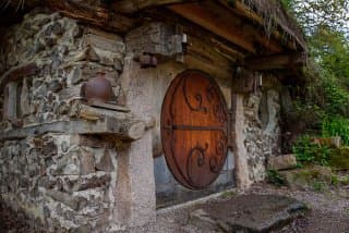 Porte ronde de trou de Hobbit