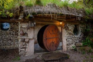 Porte ronde de trou de Hobbit